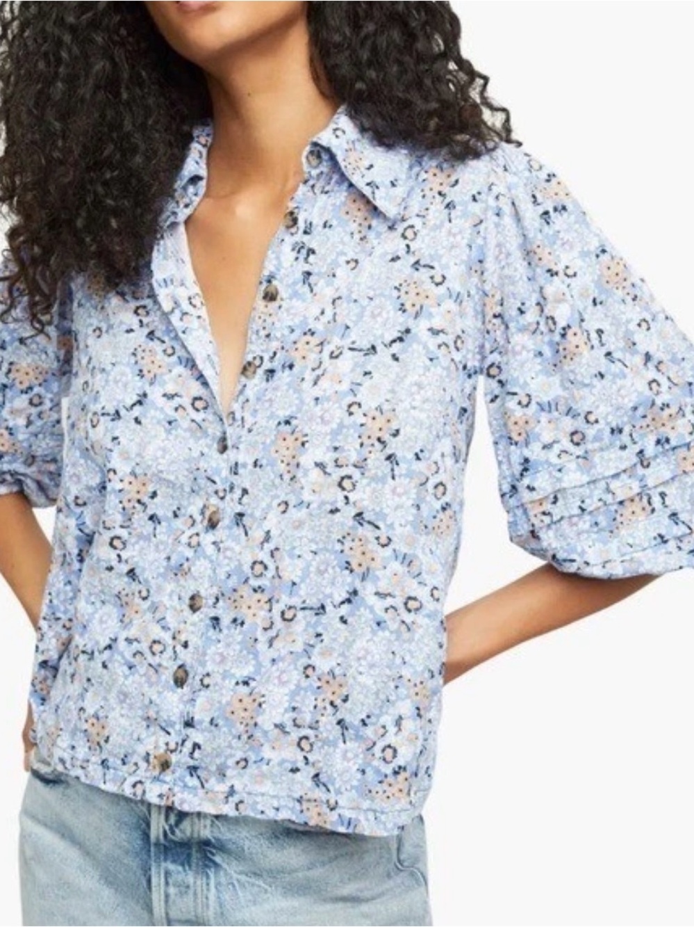 Free people Floral Blouse in Pop Combo